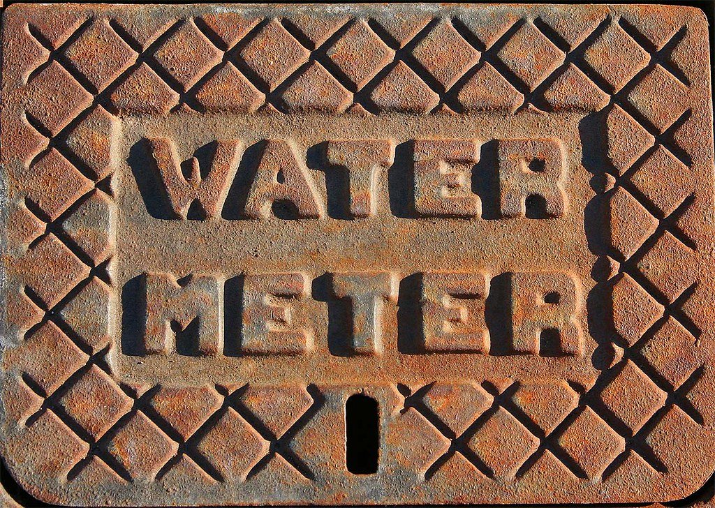 A water meter recording consumption